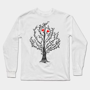 Tree & Hearts - Black version Long Sleeve T-Shirt